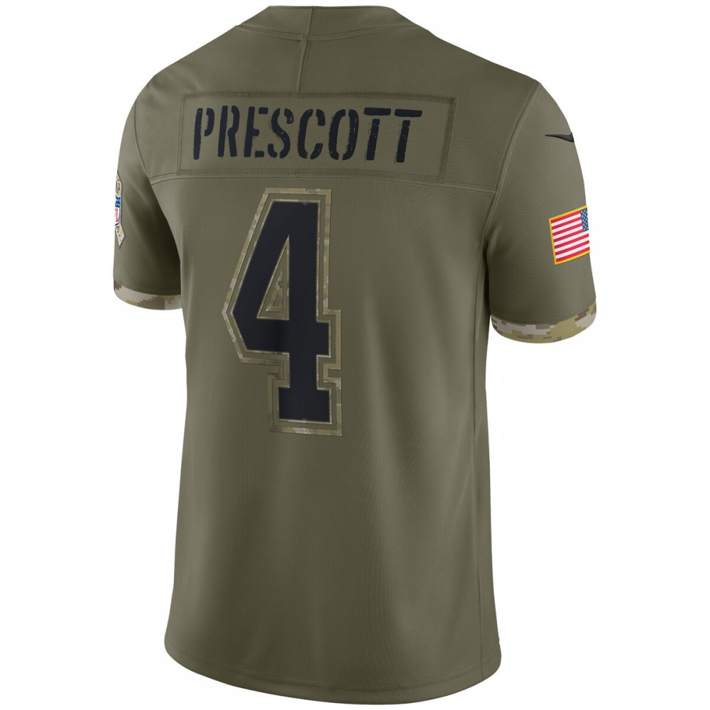 Dak Prescott Dallas Cowboys Nike 2022 Salute To Service Limited Jersey - Olive-GridironStore